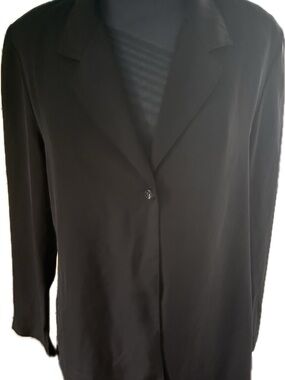Classic Black Single-Button Blazer Jacket